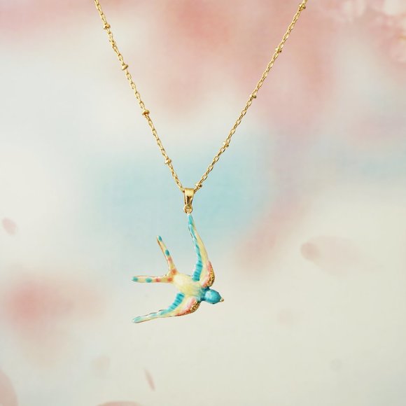 NWT  blue swallow necklace BILL SKINNER - Picture 2 of 12